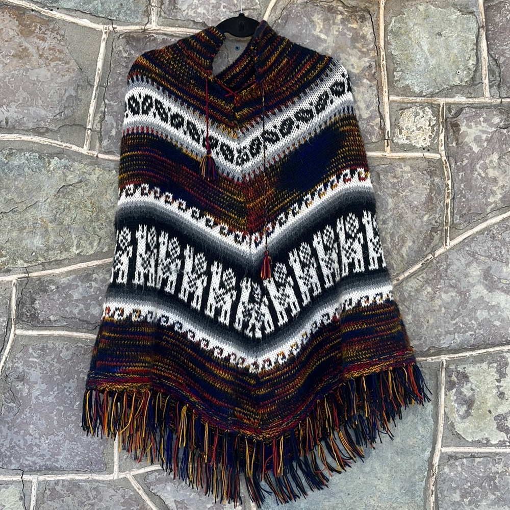 Alpaca blend poncho